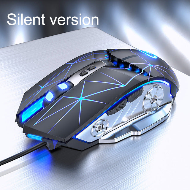 Mouse Gamer Com Fio Silencioso Mecânico para Computador Desktop Notebook Escritório