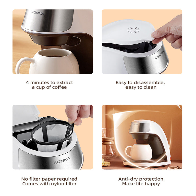 Máquina de Café Nova Totalmente Automática Mini Cafeteira Americana Pequena para Home Office Portátil