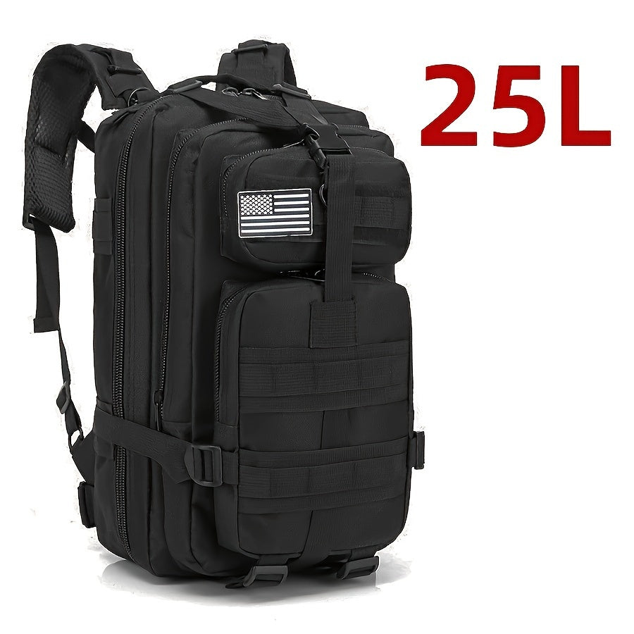 Mochila Impermeável para Atividades ao Ar Livre como Caminhadas, Pesca e Caça - Capacidade de 25L/50L, Tecido Oxford Durável, Design Camo com Fecho de Zíper