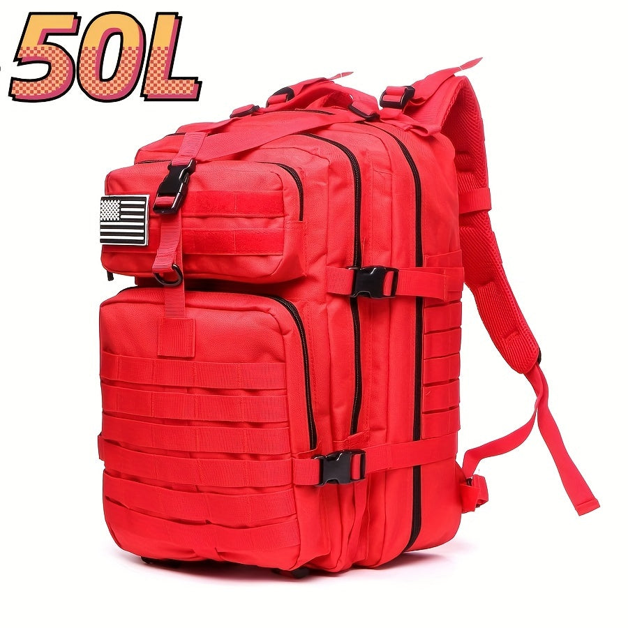 Mochila Impermeável para Atividades ao Ar Livre como Caminhadas, Pesca e Caça - Capacidade de 25L/50L, Tecido Oxford Durável, Design Camo com Fecho de Zíper