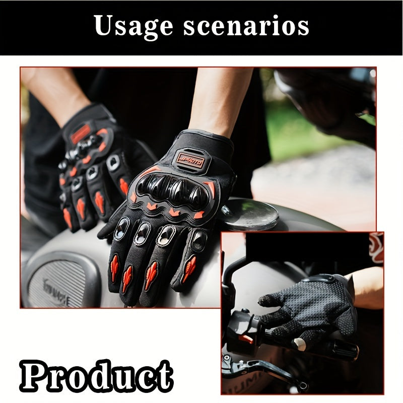 Luvas de Motocicleta JPMOTO, Respiráveis e Resistentes ao Uso, com Dedos Completos e Capacidade de Tela Sensível ao Toque, Material em PVC, Fecho com Estribo Ajustável para Proteção em Corridas - Todas as Estações