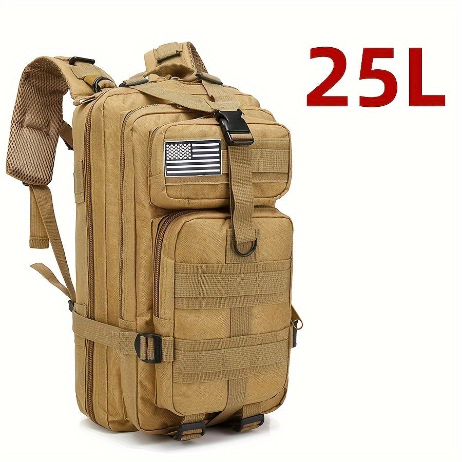 Mochila Impermeável para Atividades ao Ar Livre como Caminhadas, Pesca e Caça - Capacidade de 25L/50L, Tecido Oxford Durável, Design Camo com Fecho de Zíper