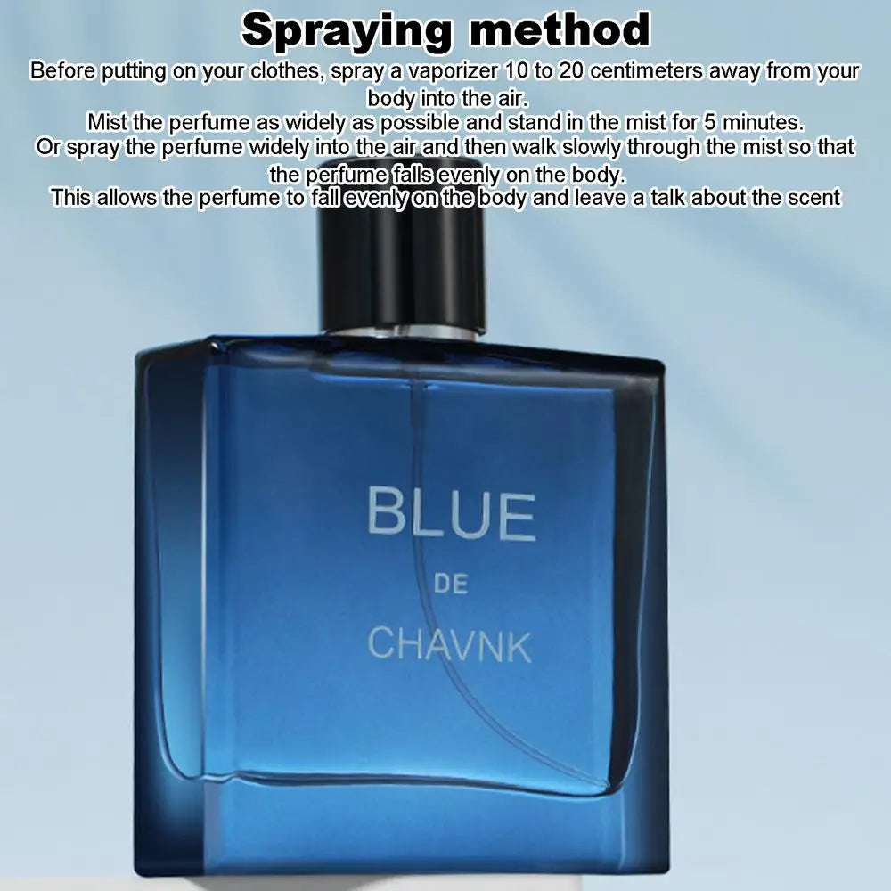 100ml Cologne Men Perfume Blue Charm Men's Long-lasting Light Fragrance Body Perfume Misting Spray For Family Men Boys Friends