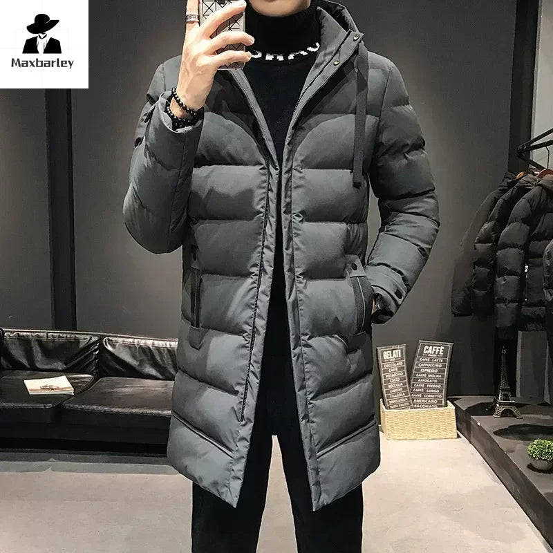 Casacos Longos Masculinos de Inverno Jaquetas Casuais com Capuz Parkas de Inverno de Alta Qualidade Masculinas Verde Aquecidas Tamanhos 8XL