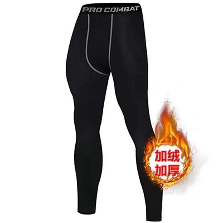 New 2-pieces Winter Warm Men Underwear Set Fleece Thermal Undershirts Long Johns Compression Tights Fitness Sports Tracksuit Set