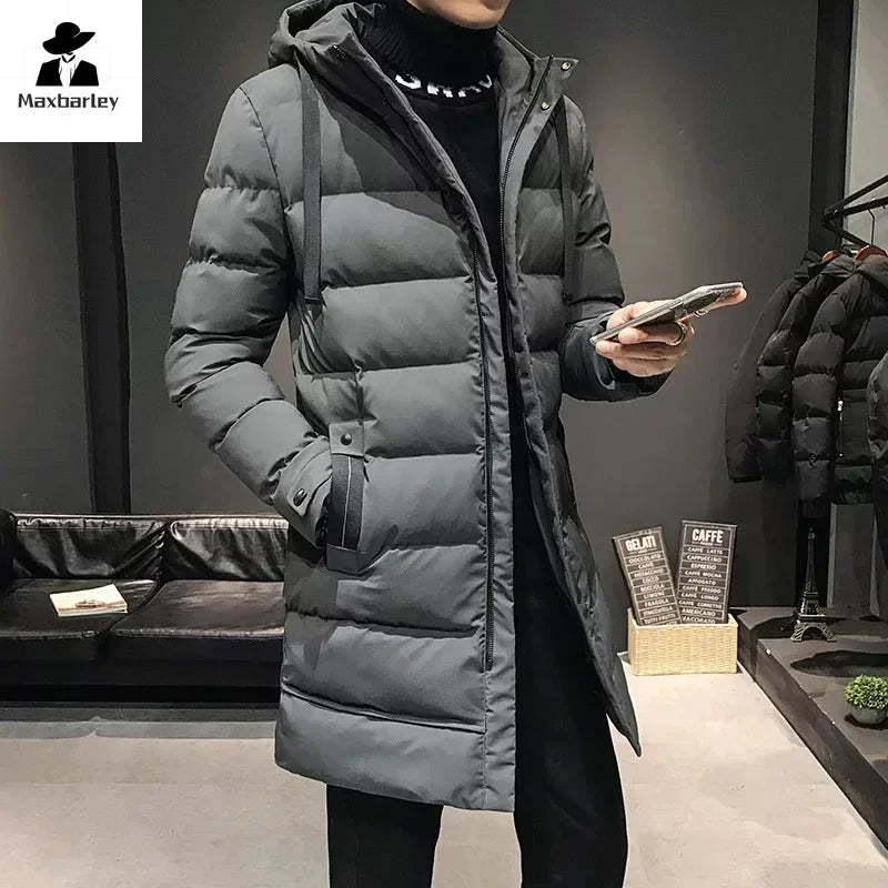 Casacos Longos Masculinos de Inverno Jaquetas Casuais com Capuz Parkas de Inverno de Alta Qualidade Masculinas Verde Aquecidas Tamanhos 8XL