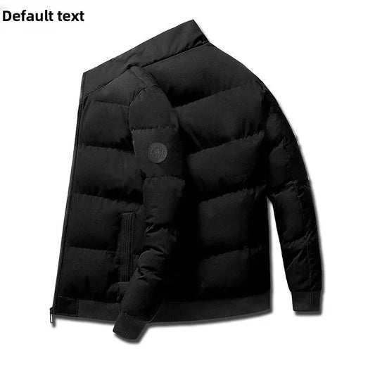 2025 New Men's Winter Fleece-Lined Thickened Cotton Jacket Zippered Woolly Bottom Design Sensibility Cotton-Padded Coat Casual L