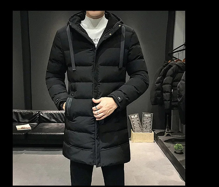 Casacos Longos Masculinos de Inverno Jaquetas Casuais com Capuz Parkas de Inverno de Alta Qualidade Masculinas Verde Aquecidas Tamanhos 8XL