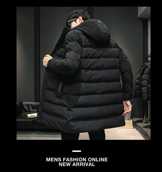 Casacos Longos Masculinos de Inverno Jaquetas Casuais com Capuz Parkas de Inverno de Alta Qualidade Masculinas Verde Aquecidas Tamanhos 8XL