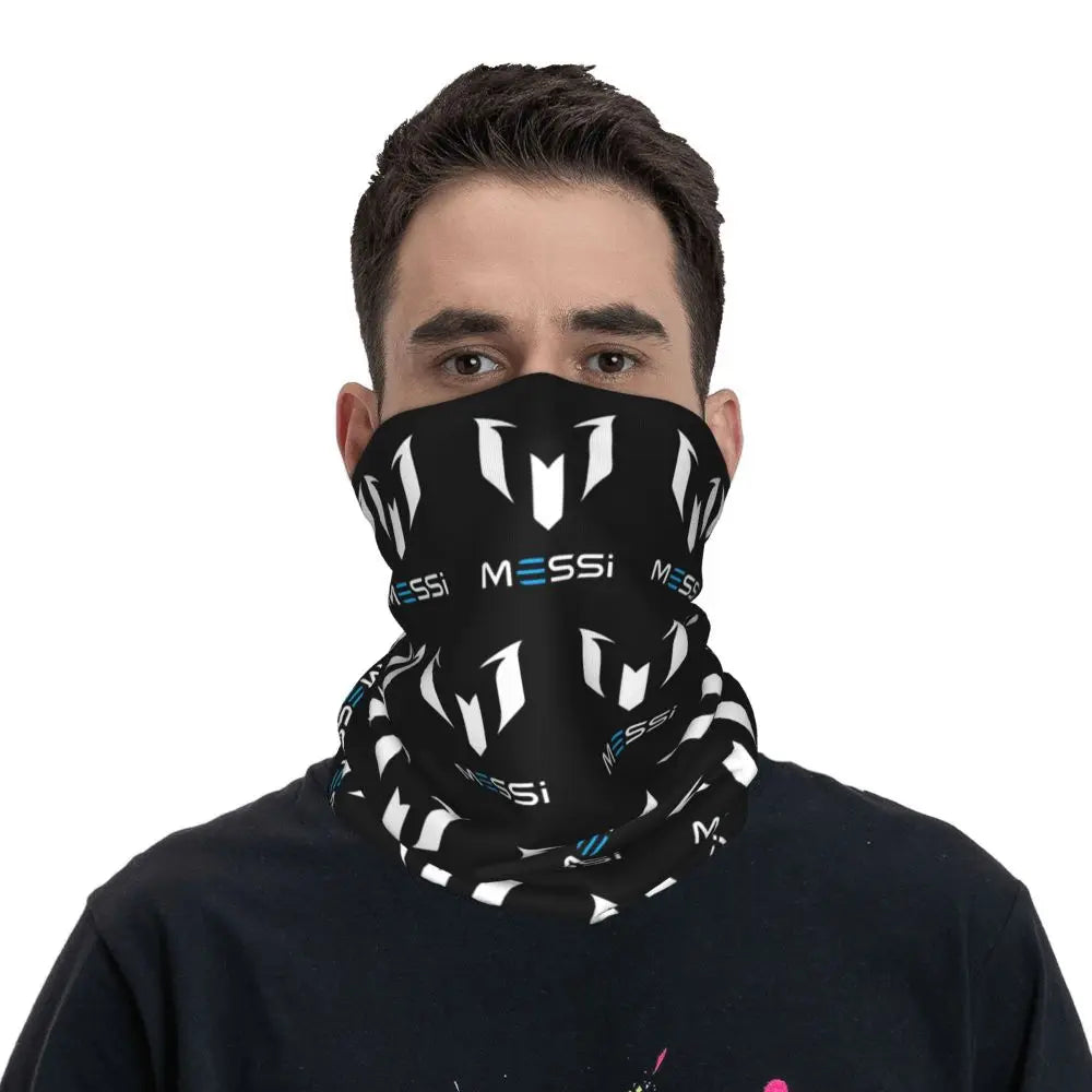 Gaiter para o pescoço Messi Bandana Impresso, Cachecol de Futebol, Cachecol Multiuso para Ciclismo, Montaria para Homens, Mulheres e Adultos no Inverno