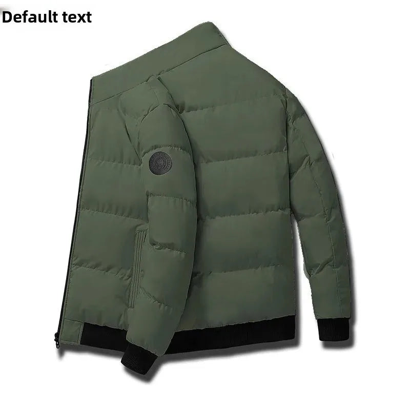 2025 New Men's Winter Fleece-Lined Thickened Cotton Jacket Zippered Woolly Bottom Design Sensibility Cotton-Padded Coat Casual L