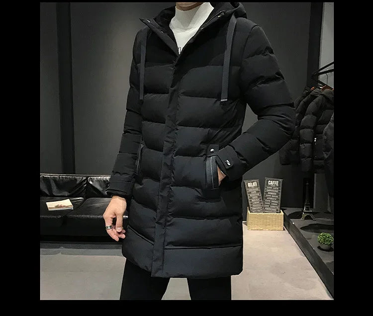 Casacos Longos Masculinos de Inverno Jaquetas Casuais com Capuz Parkas de Inverno de Alta Qualidade Masculinas Verde Aquecidas Tamanhos 8XL