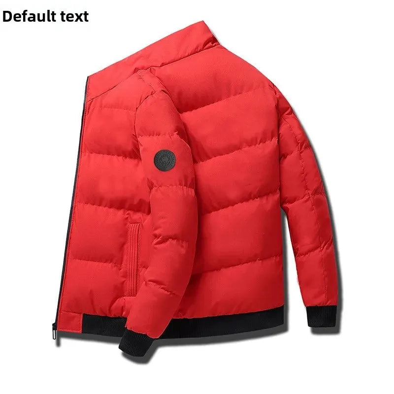 2025 New Men's Winter Fleece-Lined Thickened Cotton Jacket Zippered Woolly Bottom Design Sensibility Cotton-Padded Coat Casual L