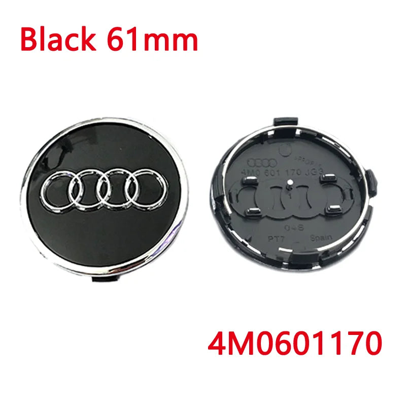 4 Pcs 60mm 61mm 68mm 69mm Tampas Centrais de Roda de Carro Capa do Cubo Emblema Acessórios para A1 A2 A3 A4 A5 A6 A7 A8