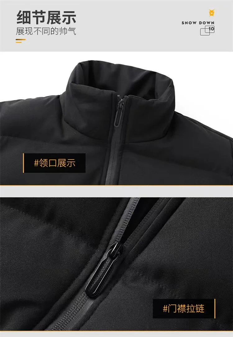 Men's jacket 2025 Fashion Winter Korean Umbro Men's Fashion Warm New Windproof High Quality Polyester Zipper Jacket andPants 2-p