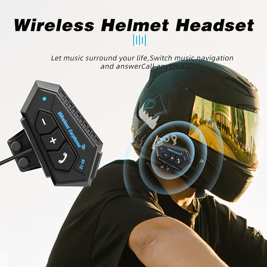 Fone de ouvido sem fio para capacete de motocicleta BT 5.0, kit de chamada mãos-livres, alto-falante reprodutor de música estéreo, fone de ouvido/auricular sem função de intercomunicador.