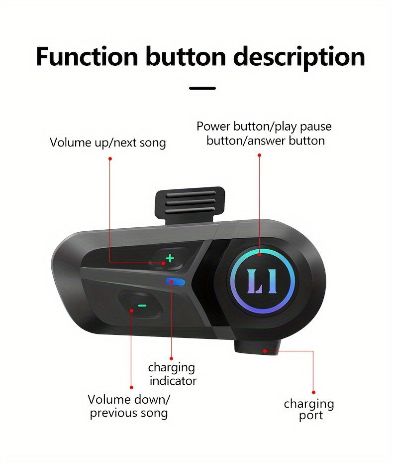 Fone de Ouvido Sem Fio com Capacete, com Gancho para Ouvido, Micro USB, Carregamento Tipo-C, Bateria de  Lítio Recarregável de 450mAh, Material Plástico Não Impermeável, Controle de Mídia, Inclui Cabo, para 10H de Tempo de Reprodução, 5.3