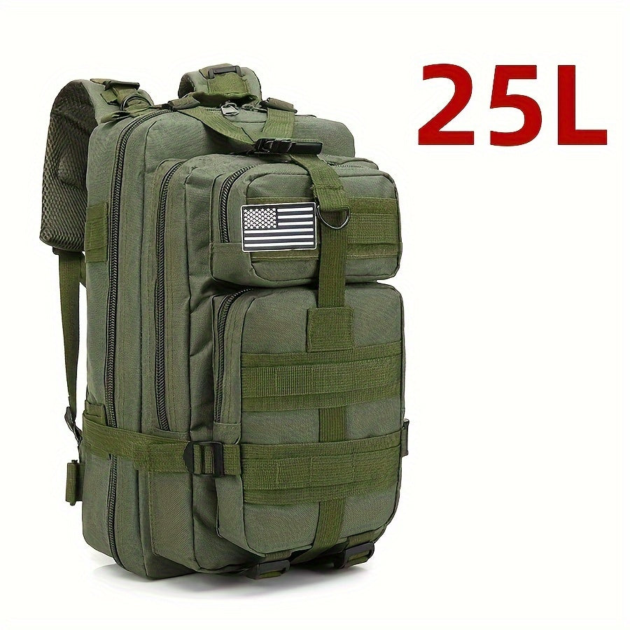 Mochila Impermeável para Atividades ao Ar Livre como Caminhadas, Pesca e Caça - Capacidade de 25L/50L, Tecido Oxford Durável, Design Camo com Fecho de Zíper